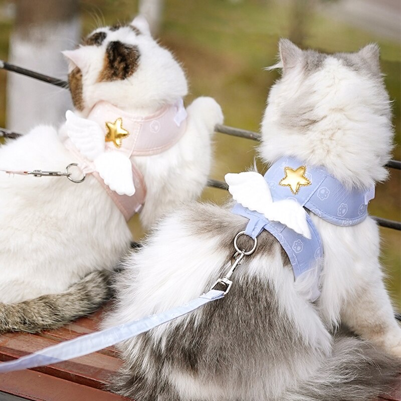 Conjunto de correa de arnés para mascotas, chaleco ligero ajustable para cachorros y gatitos, correa de plomo para caminar con Chihuahua, accesorios para gatos