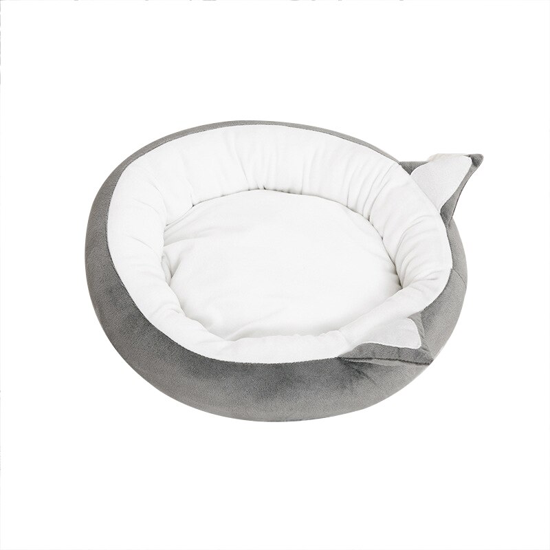 Lit rond et doux pour animaux de compagnie, niche d'hiver pour chiens et chatons, panier de couchage pour chatons et chatons, coussin de canapé confortable: Grey / S