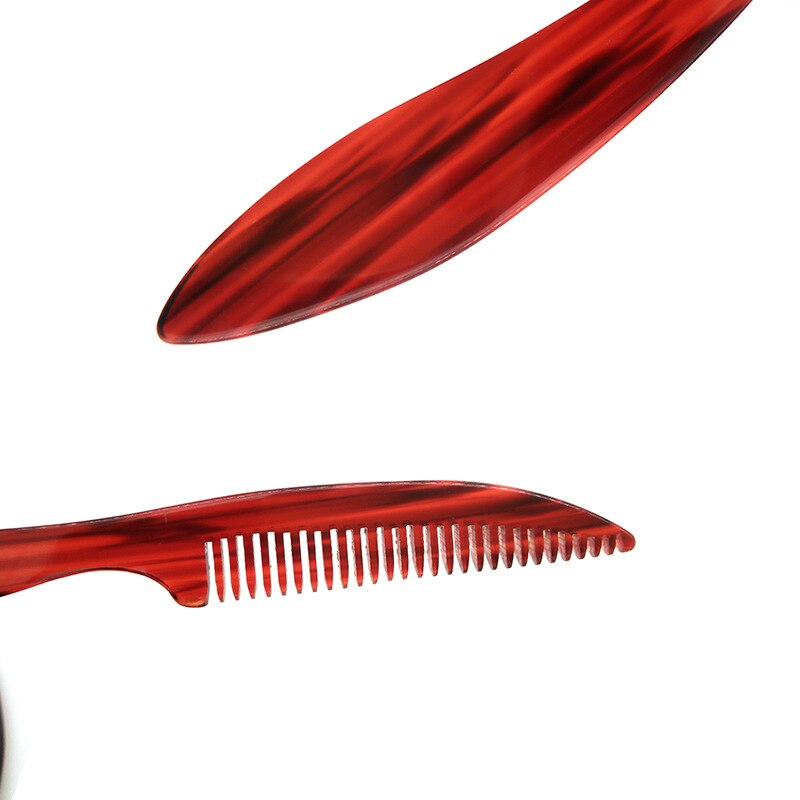 Peigne à Moustache en acétate plastique, peigne à barbe de poche à la
