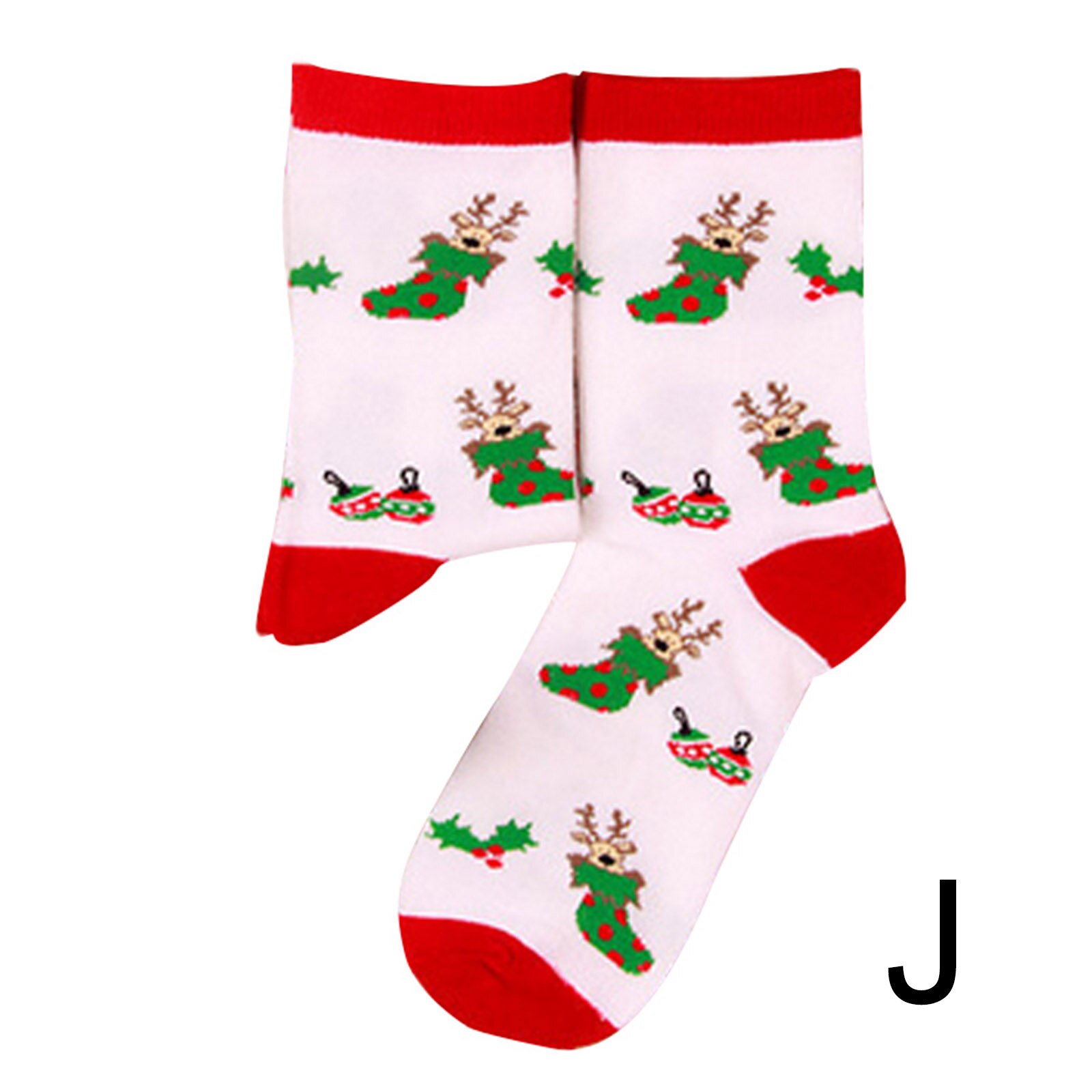 Christmas Pattern Printing Socks Winter Warm Cotton Middle Tube Socks Unisex YS-BUY: j