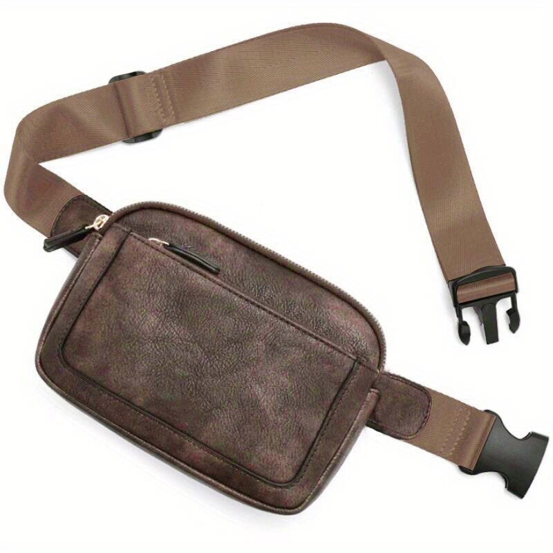 Bolsos con cinturón para mujer, bolso cruzado con correa ajustable, bolso de mensajero de cuero PU vegano para mujer: Azul