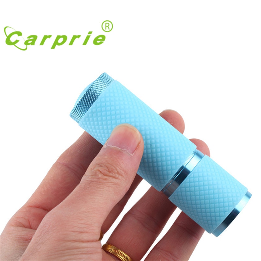 Super Mini Aluminum UV Ultra Violet 9 LED Flashlight Torch Light Lamp Black 170119