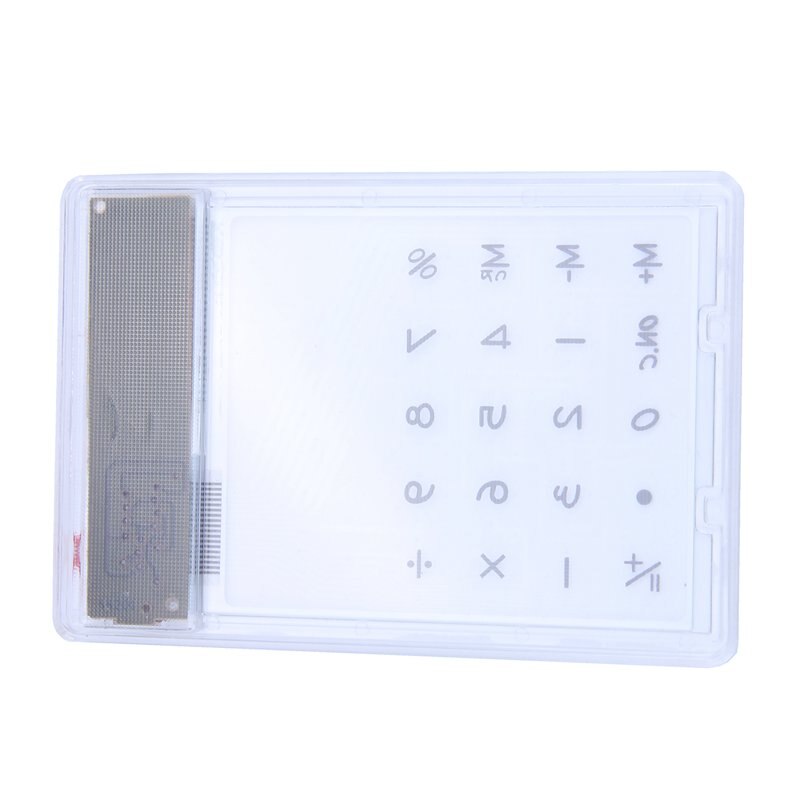 Transparent Calculator Clear Scientific Calculator Solar Energy Led Calculator Stationery White