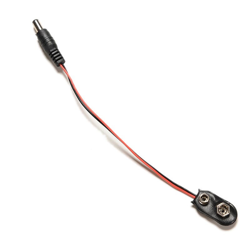 2Pcs 19cm Barrel Jack Stecker 9V DC Stecker Clip Batterie Power Kabel Für Arduino I-Typ gute neue