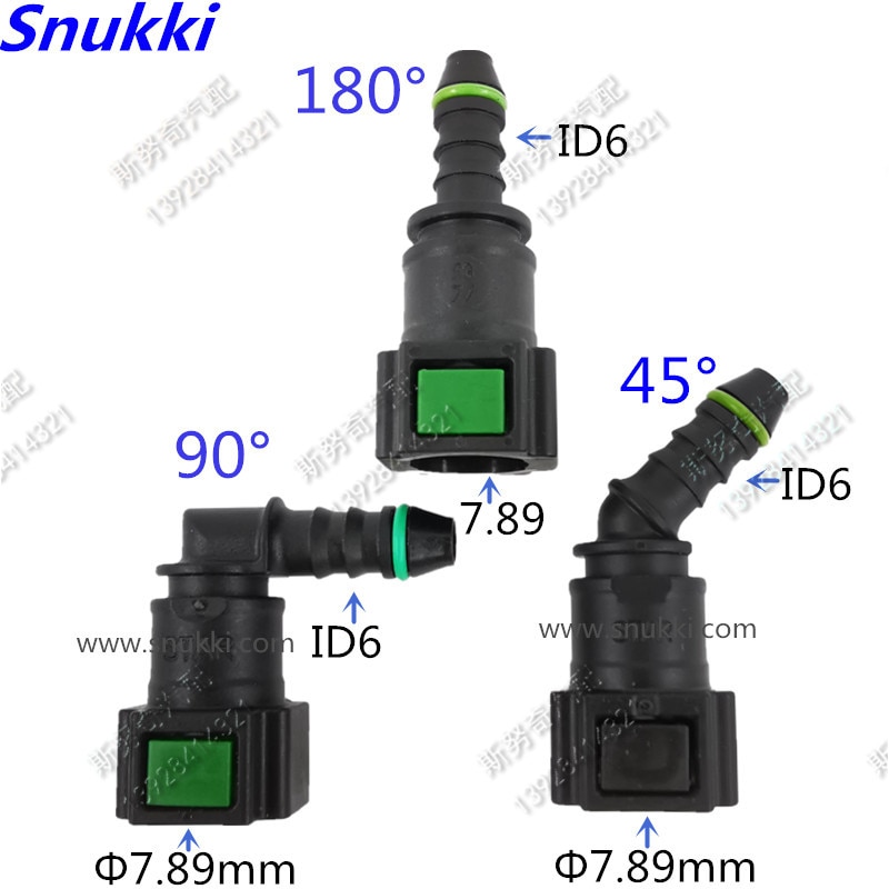 Original 7.89mm id6 auto brændstofslange lynkobling 180 grader 5/16 hun brændstofrør fitting benzin lynkobling 2 stk meget