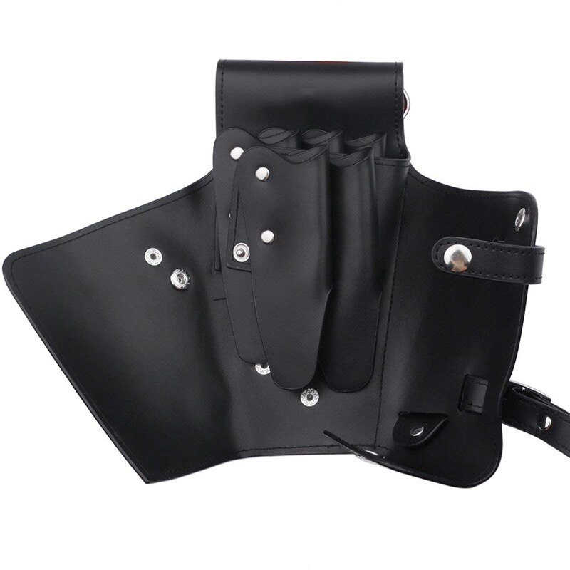 Leather Hair Scissor Pouch Bag Holster with Belt Salon Hair Stylist Barber Scissors Shear Hairdressing Waist Holder