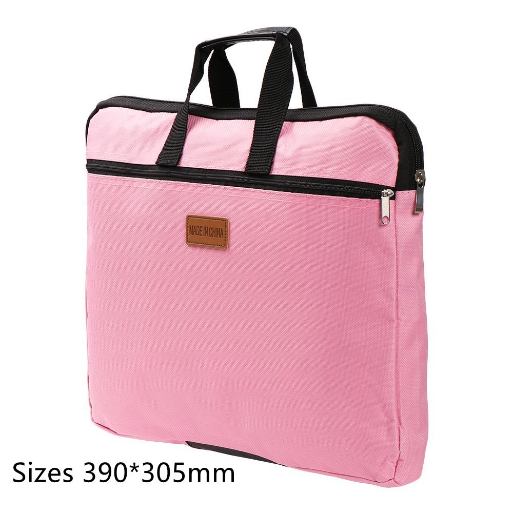 A4 Size Big Capacity Durable Double Layers Book Document Bag File Folder Holder With Handle Zipper Waterproof Canvas Handbag