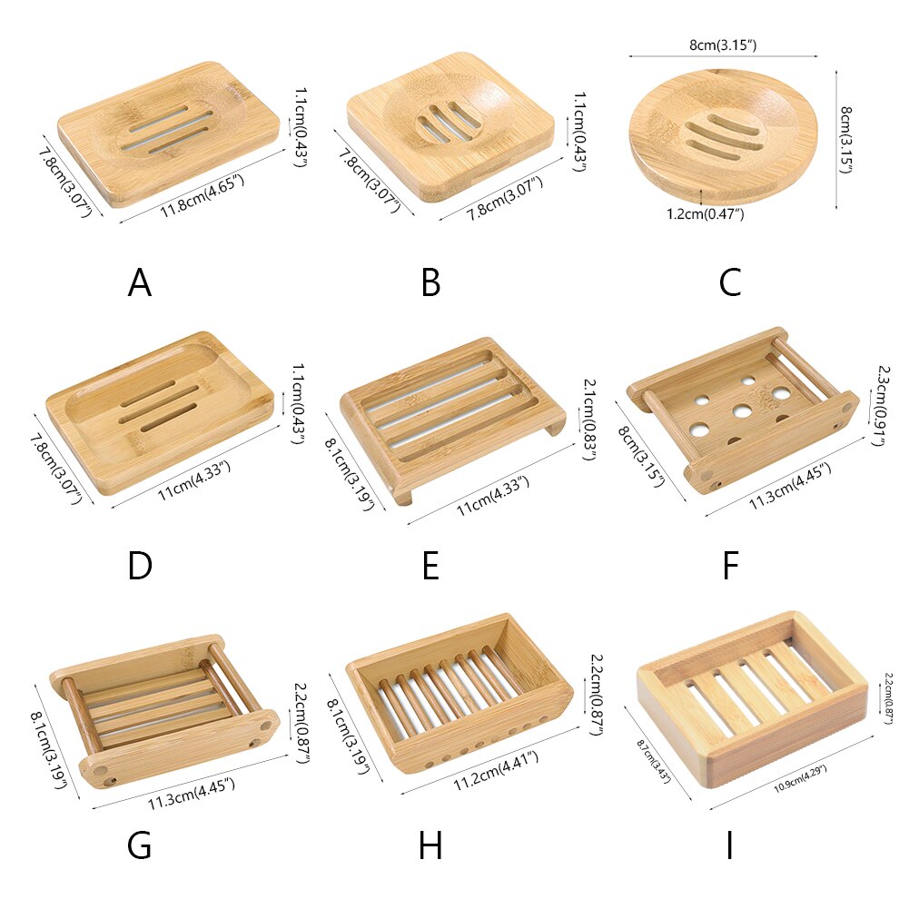 Wooden Bamboo Soap Dishes Bathroom Soap Rack Holder Dish Storage BoxBamboo Plate Tray Bath Plate Box Essential Kitchen Portable