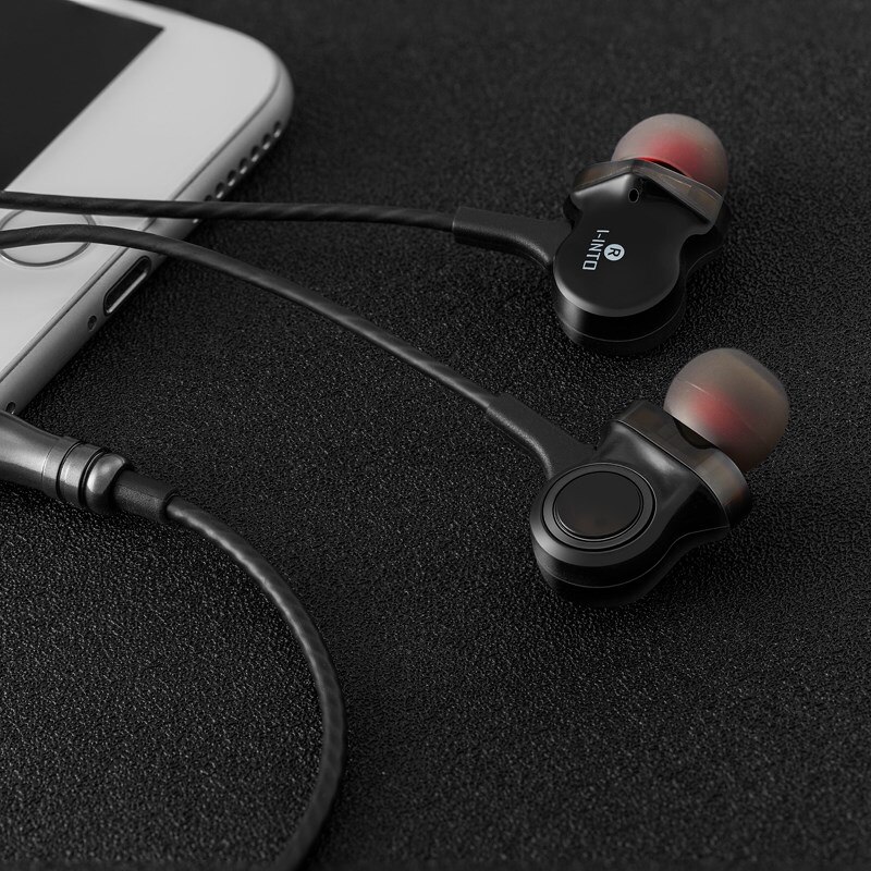 I-INTO i8 Dynamic Earphone 6 Unit Drive HIFI Bass Subwoofer 3.5mm In Ear wire earbuds with six loudspeakers: No mic