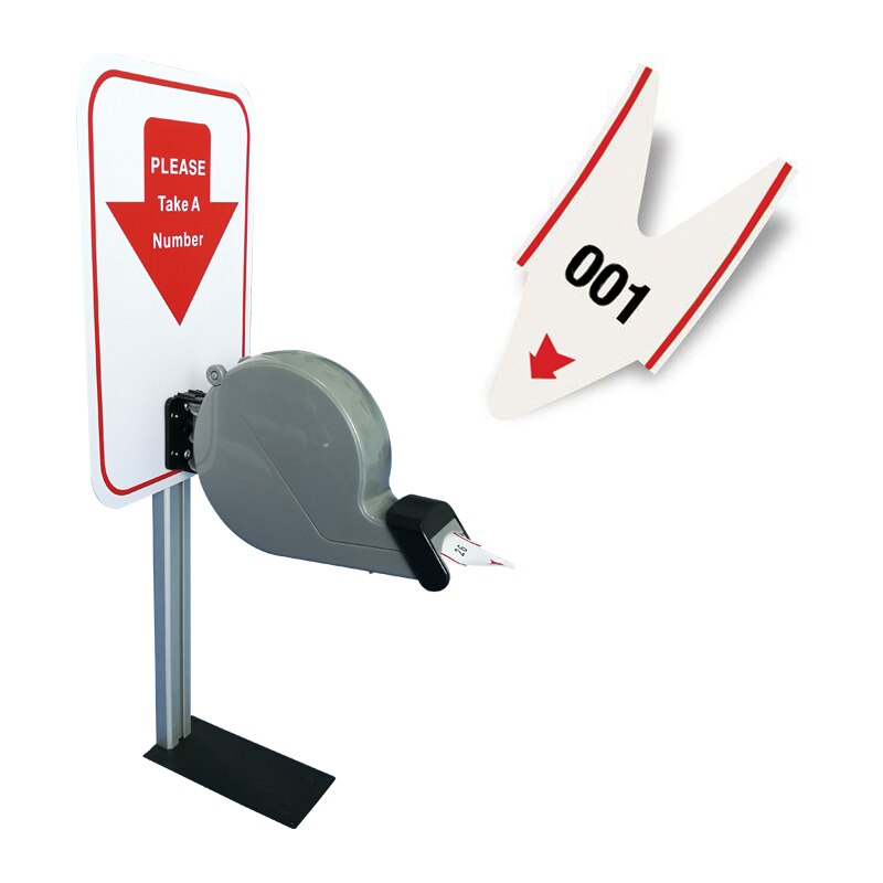 Ticket Dispenser for Queue Management System Universal Manual Turn O Matic: grey with 3-digit