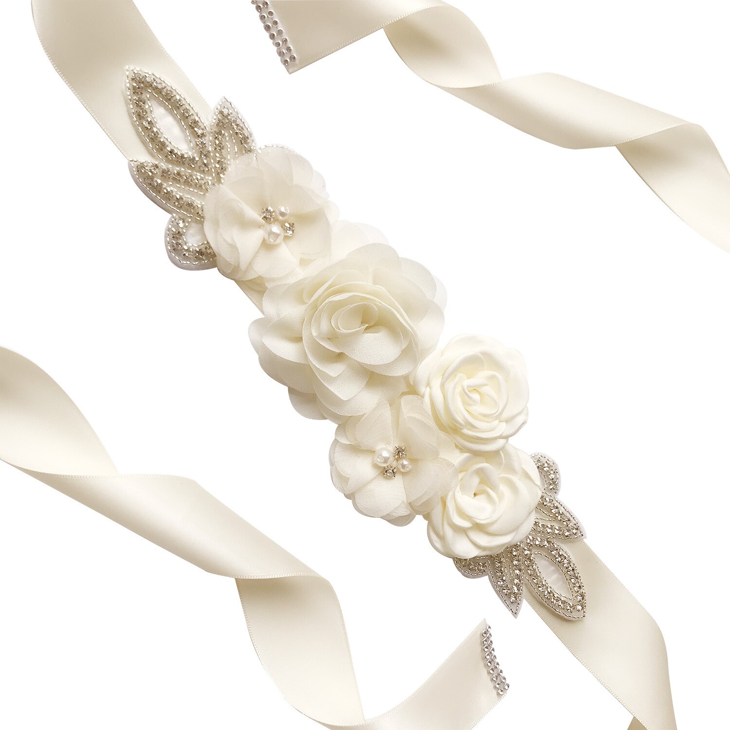 Cinturón de boda para novia, flor rosa perla, vestido de dama de honor de noche, cinturón de flores embarazadas, novedad de