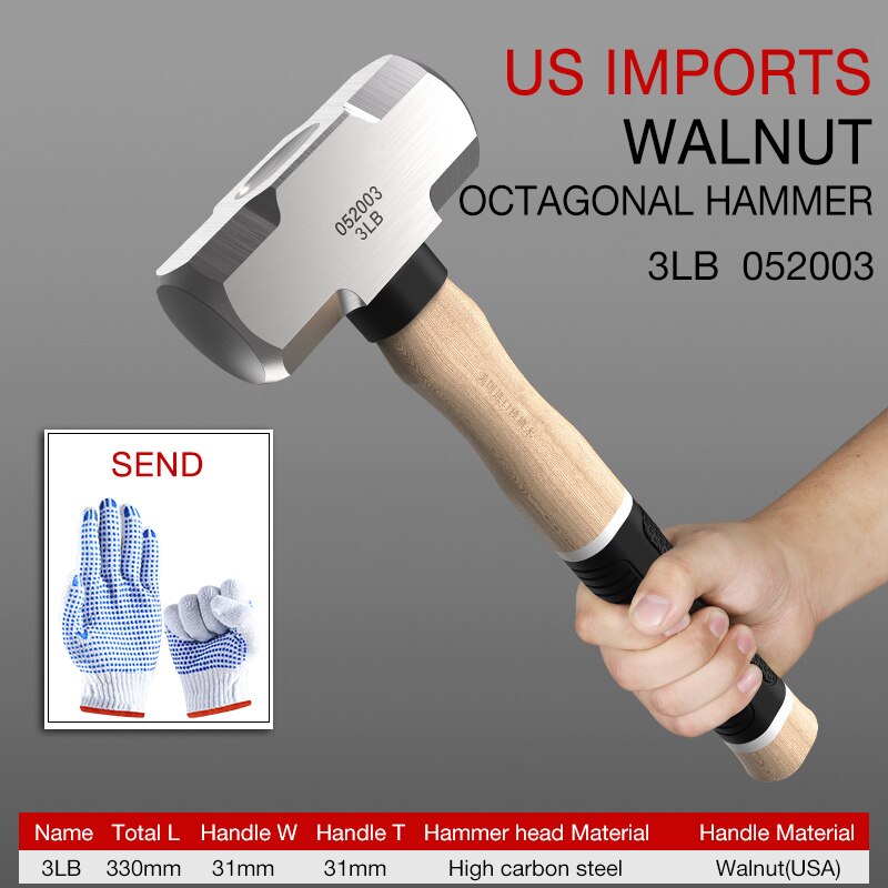 TAITU Claw Hammer Woodworking Joinery Home Carpentry Hand Hammer Nail Hammer Non-slip Multi-function Handle Hammer: 3LB