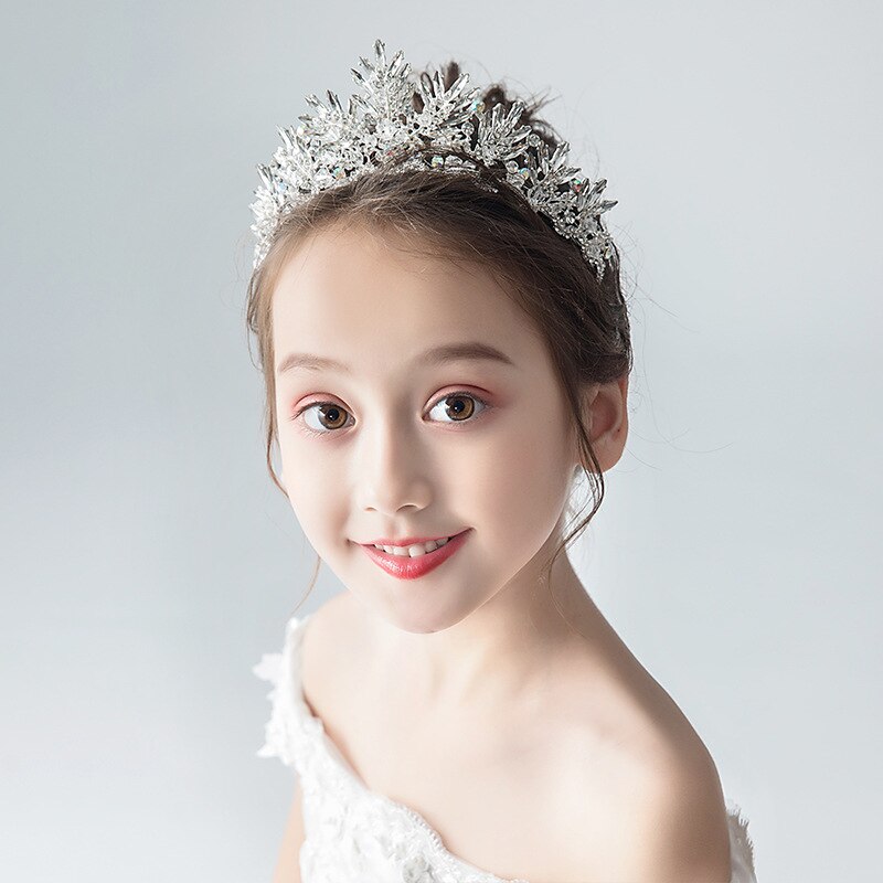 Girls Crystal Jewelry Princess Wedding Bridal Bridesmaid Tiara Crown Headband Hair Accessories Birthday Head Ornament