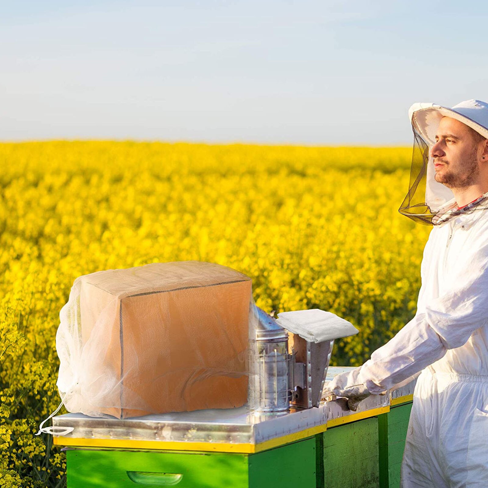 Nylon Beehive Net Bag Beekeeping Bee Tools Supply Honeycomb Mesh Transport Bag Breathable Beekeeping Equipment Supplies