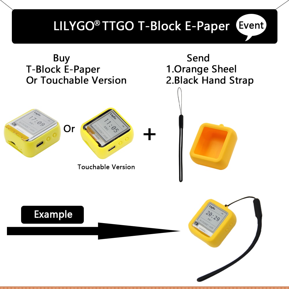 Lilygo® ttgo t-blokkere esp 32 hovedbrikke 1.54- tommers e-papir toppdeksel programmerbar og monterbar utviklingsmaskinvare