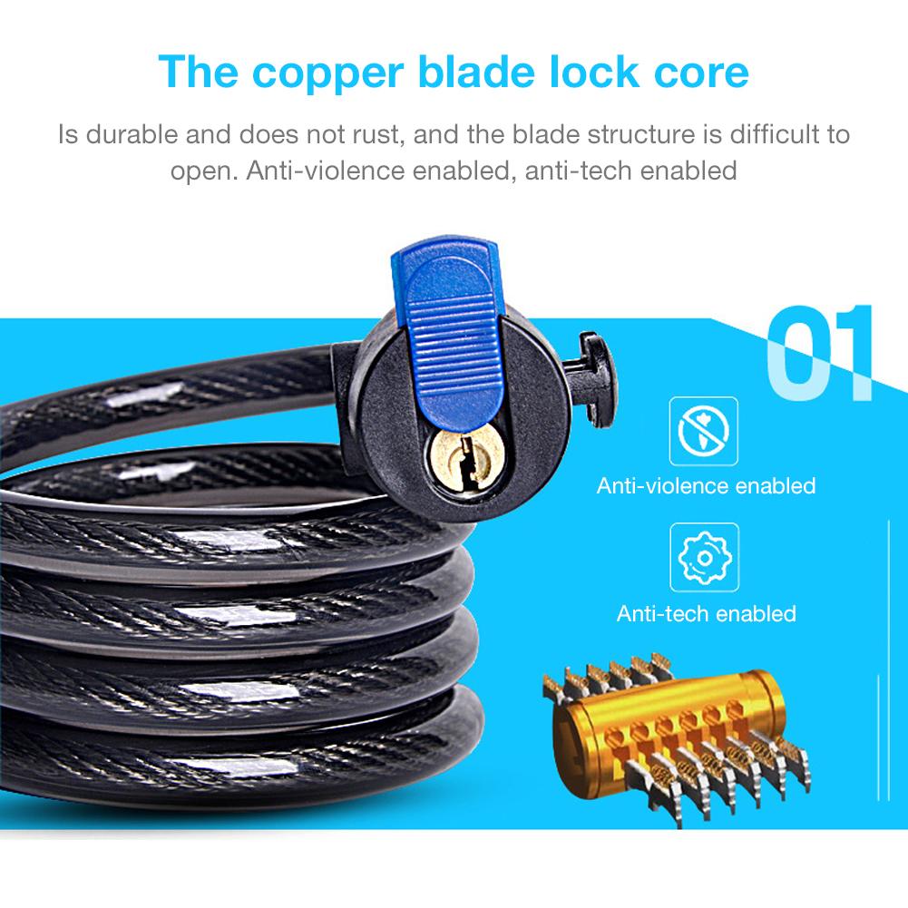 1.2M Bike Bicycle Steel Cable Lock Anti-theft Lock Candado Bicicleta MTB Road Wire Safe Lock Riding Accessories