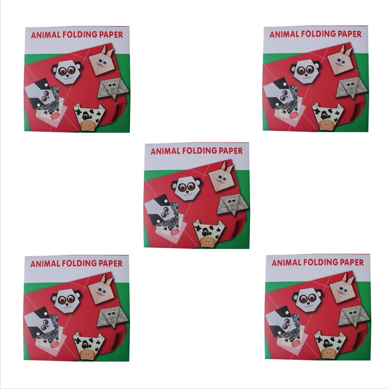 Origami Paper DIY Handicraft Instructional Animal Kraft Papers for Kids Beginners Training and School Craft Lessons: 5 SETS