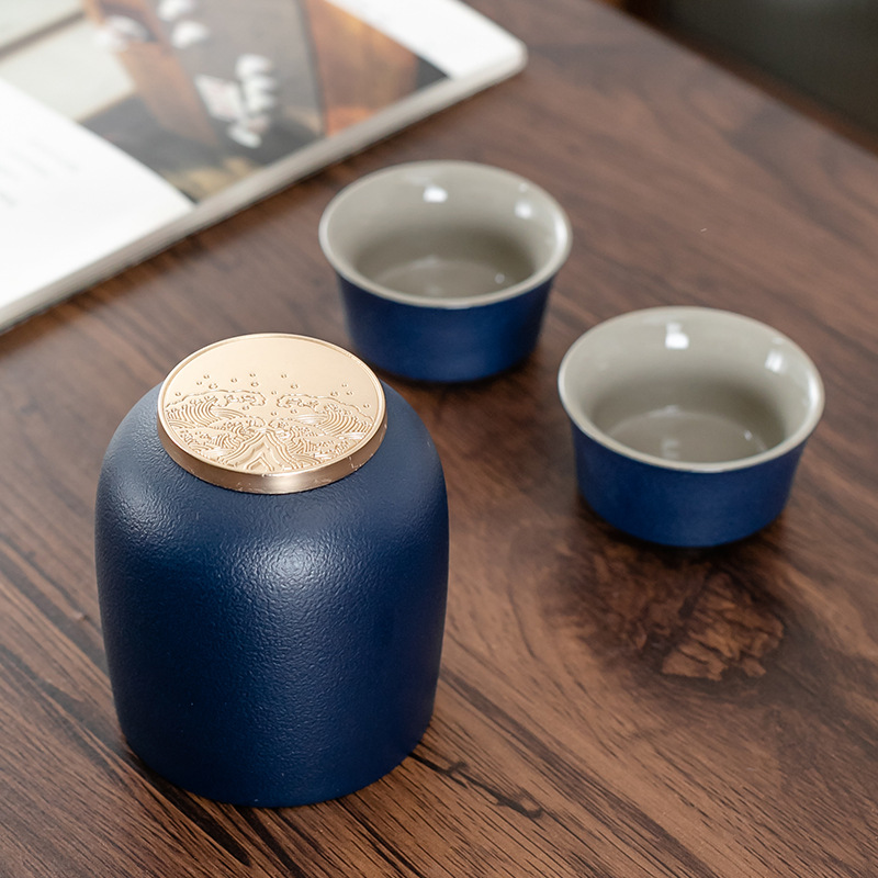 Rough Pottery Portable Tea Pot Kiln Change Sealed Pot Mini Tea Warehouse Household Storage Pot Tea Caddy Travel Tea Jar ZB63