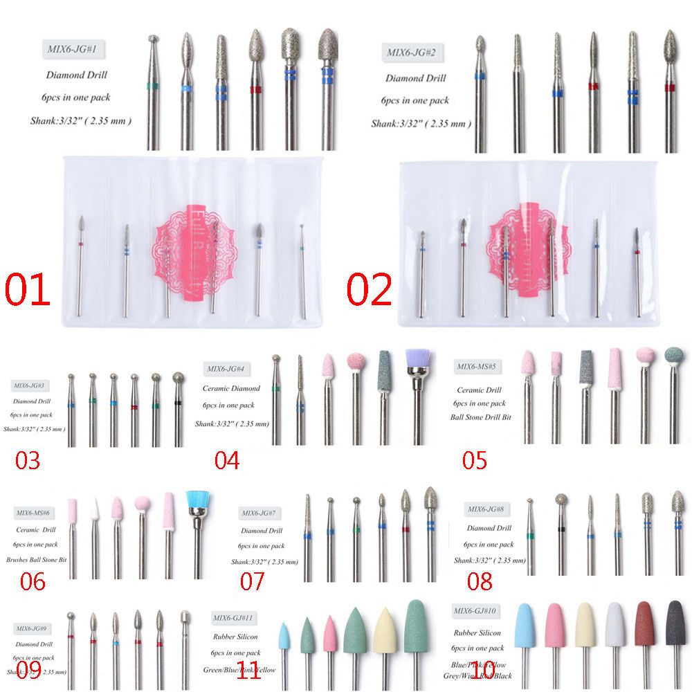 Ceramic Diamond Nail Cone Tip Ceramic Drill Bits Electric Cuticle Clean Rotary For Manicure Pedicure Grinding Head Sander Tool