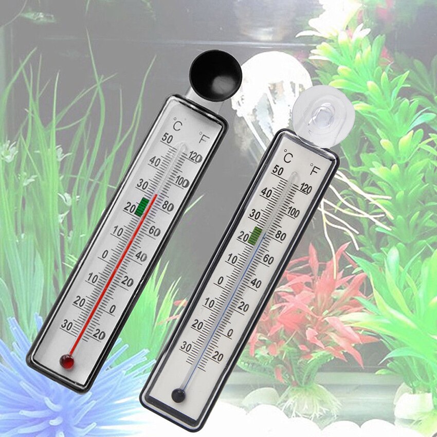 1Pcs Aquarium Fish Tank Thermometer Glas Meter Water Temperatuurmeter Zuignap Waterdicht Aquarium Thermometer