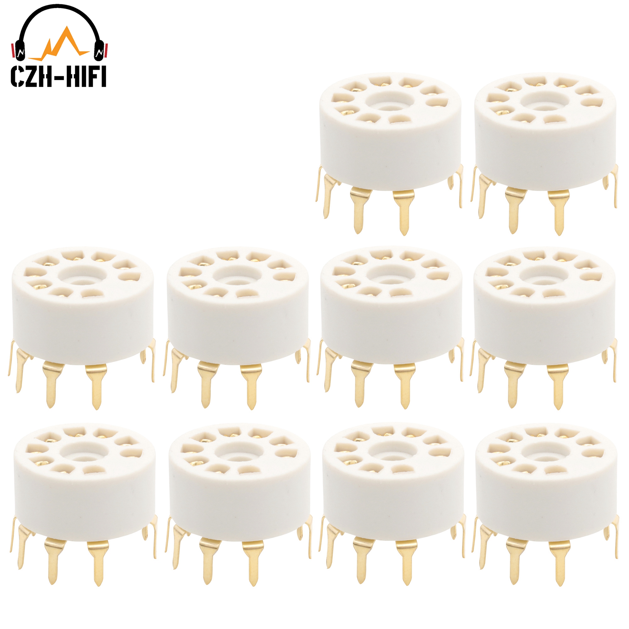 10 stks 9pin B9A Buis Socket Plastic Ventiel Basis voor 12AX7 12AT7 12AU7 EL84 6N1 6570 6922 6DJ8 6N1 ECC83 ECC82 Versterker PCB Mount: Rood