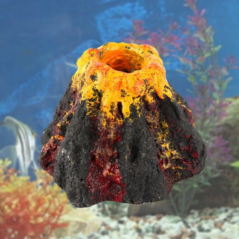 Akvarium vulkan form luftsten til fisketanke boble sten ilt pumpe akvarium ornament akvarium tilbehør indretning