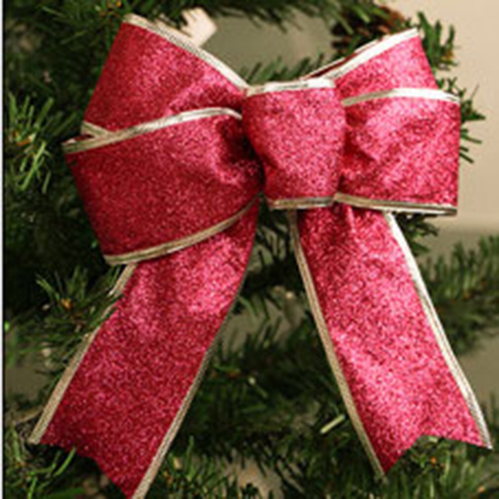 Christmas Tree Bow Ornaments Knot Flower Christmas Tree Decoration Christmas Flower Artificial Flower Family DecorSilver