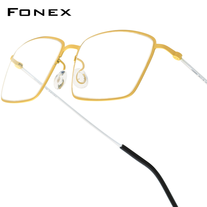 FONEX-Monture de lunettes en titane B pour hommes et femmes, de , montures rondes, poids ultraléger, Morten, lunettes coréennes sans vis: Vin Rouge