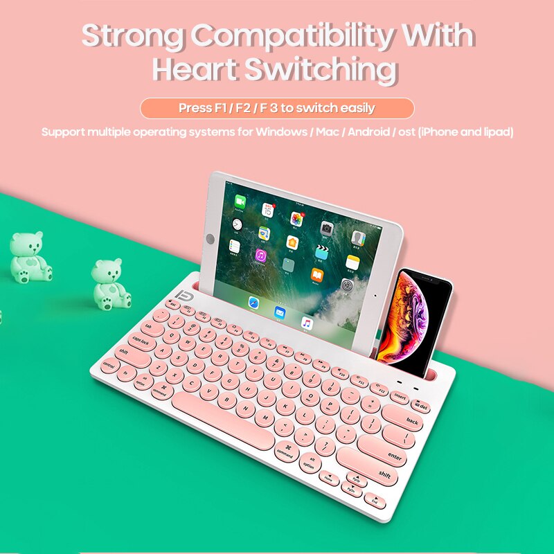 Slim Mini Bluetooth Wireless Keyboard Oplaadbare Batterij Voor Ipad Telefoon Android Ios Windows Macbook Tablet Draagbare Toetsenbord