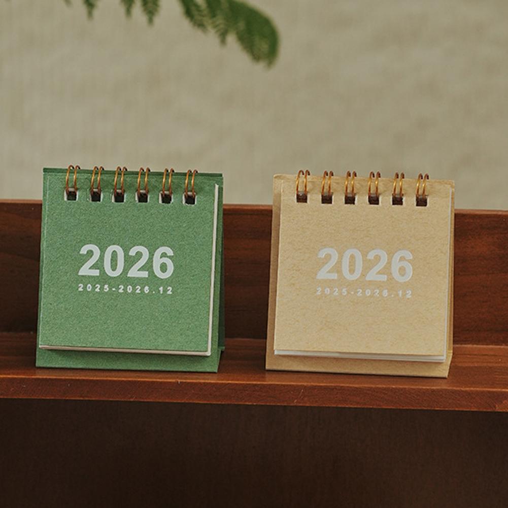 1pcs Desktop Calendar Mini Portable Minimalist School Home Office Desk Planner Schedule Check In Book Stationery Study