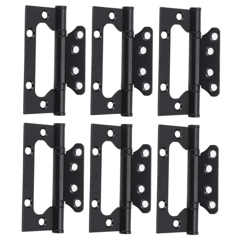 3Set Window Door Fittings Flat Hinge Zinc Alloy Open Mute Bearing Furniture Hinges Hardware Fitting Accessory Black: Default Title