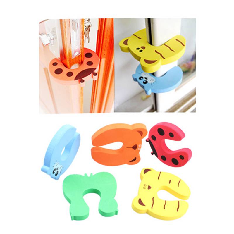4pcs/lot Baby Safety Door Stop Finger Pinch Safety Guard Cartoon Kids Safety Helper Door Guard Lock Finger Protect Random Color
