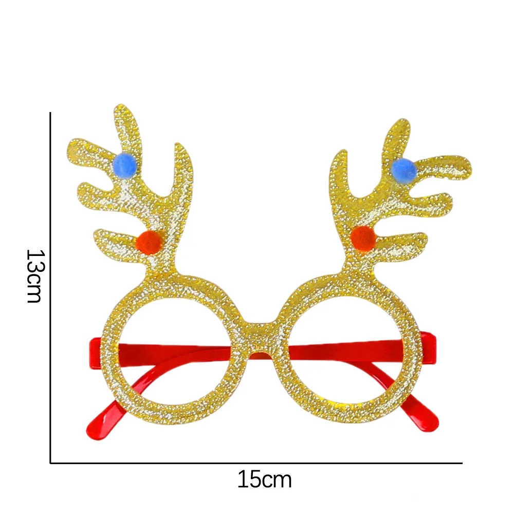 Okulary świąteczne Święty Mikołaj Choinka Bałblady Plastikowe okulary Prezent dla dzieci Boże Narodzenie impreza kieszonkowe dzieci Rekwizyty fotograficzne Dekoracje świąteczne: Srebrny