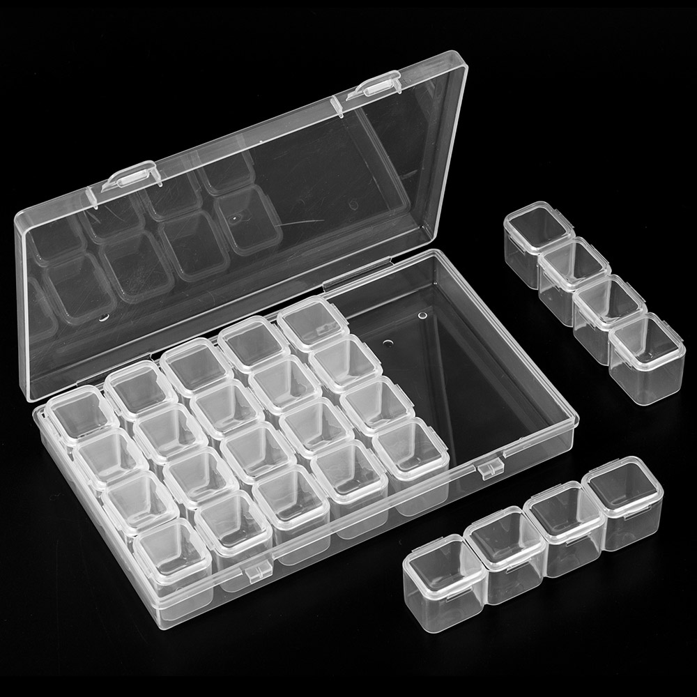 8/28/56 roosters Diamant Borduurwerk Accessoires diamant schilderij Dozen Kruissteek Gevallen Organizer: 28 grid white