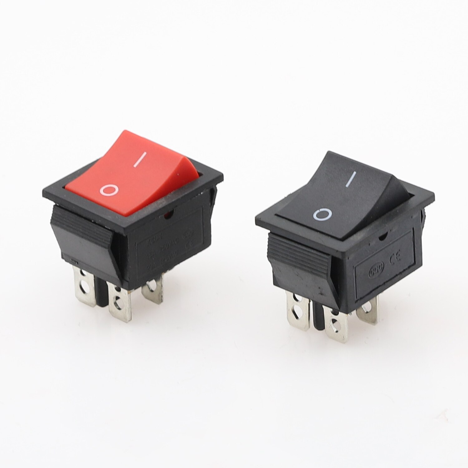 1PCS KCD4 Latching Rocker Switch Self-locking Power Switch DPST I/O 4 Pins 16A 250VAC 20A 125VAC Waterproof cap