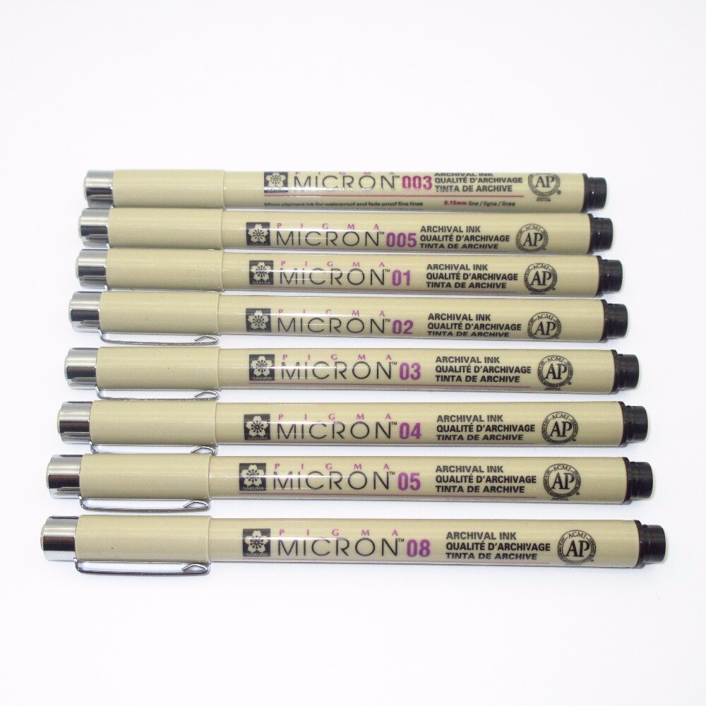 SAKURA-rotuladores PIGMA Micron, pincel para dibujo gráfico, tinta de archivo impermeable, a prueba de decoloración, japón