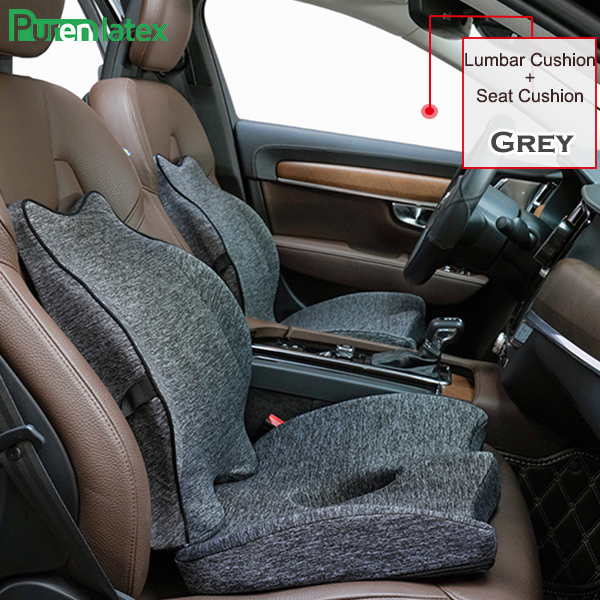 Purenlatex Auto Kussen Auto Zitkussen Memory Foam Orthopedisch Kussen Voor Office Pad Stuitbeen Kussen Ischias Rugpijn Relief: Grey 2 Piece Set