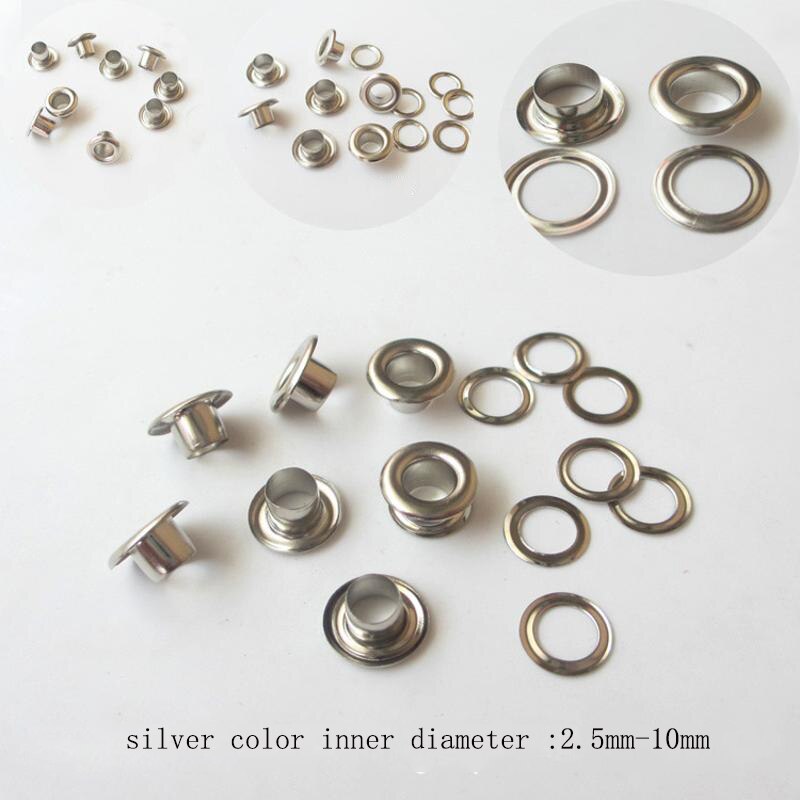 500 Pieces/Batch Copper 4.5/5/6/8/10 Mm Diameter Eyelet Rivet Canvas Button Silver Metal Round Diy Leather Craft Bag Button