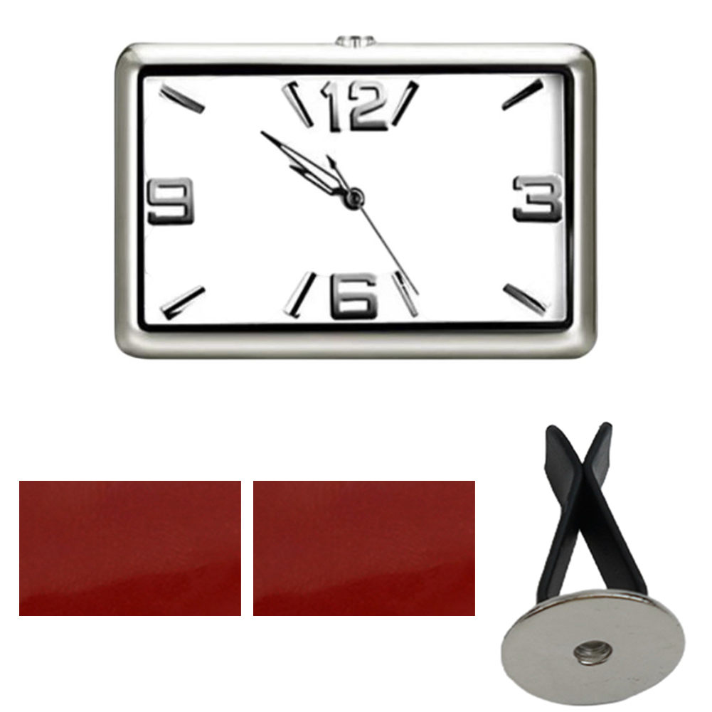 Reloj cuadrado de para coche, pegatina para decoración Interior de coche, Clip de ventilación electrónico autoadhesivo, reloj para coche, horario, pieza de coche: Negro