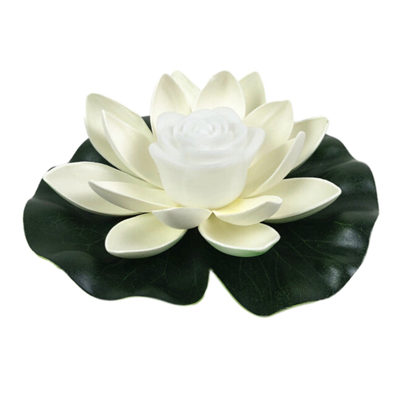 Led flytande lotus blomlampor dekorationer på vatten pool trädgård ljus trädgård tank damm dekoration: 18cm / W