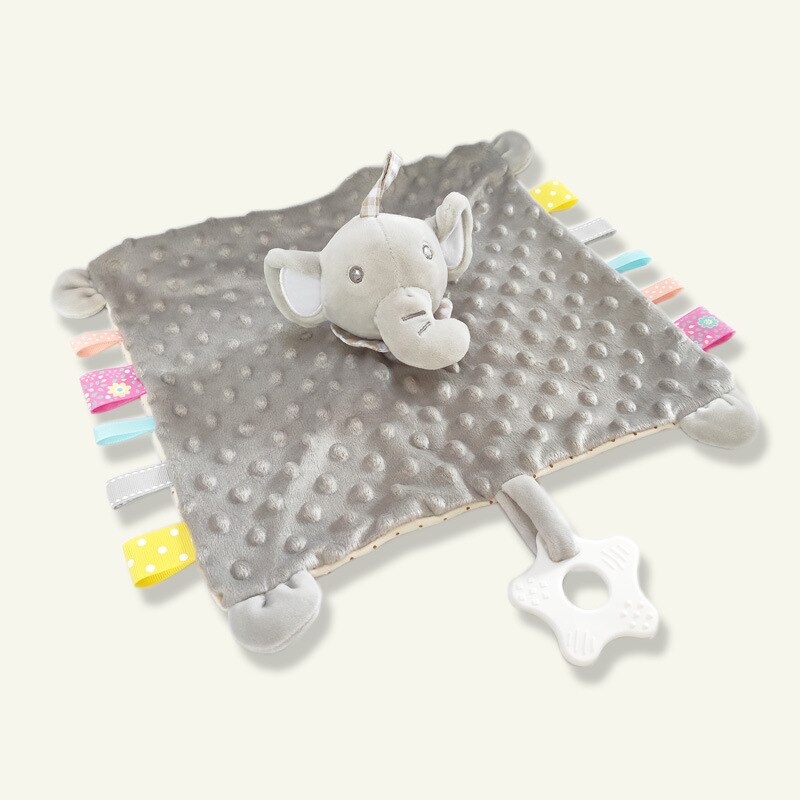Baby formilde håndklæde legetøj plys komfort håndklæde dulme formilde håndklæder dejlig kanin elefant bjørn nyfødt komfort bid stof tæppe: Elefant