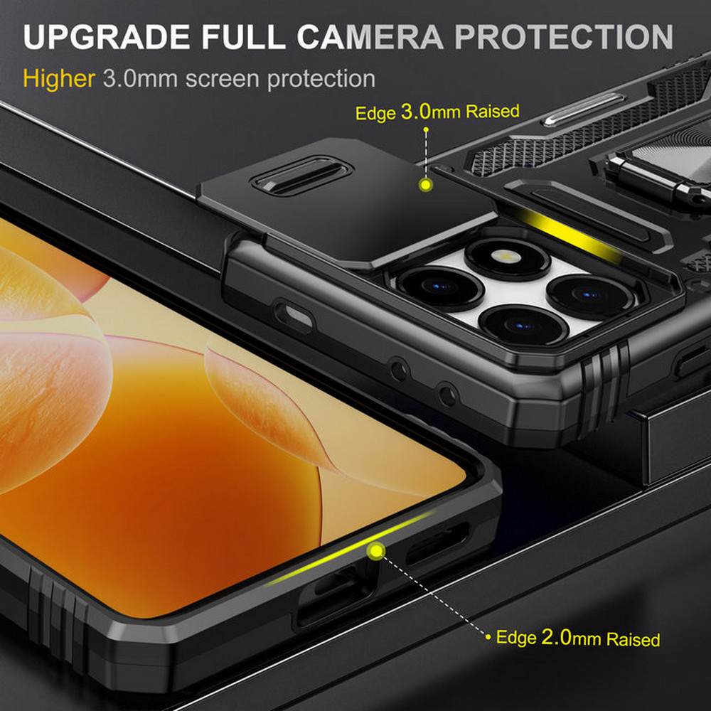Shockproof Case For Xiaomi 14T Pro 5G Armor Camera Slide Ring Back Cover For Xiaomi 14T Case Mi 12X 12S 12 11T Pro 14 T Funda