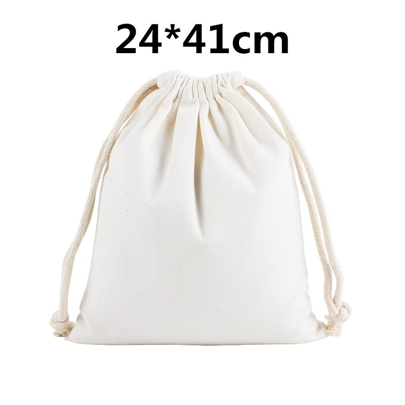 Original zhuangshijie 10 stk / lot muslin bomuldsposer med løbegang til daglig opbevaring 29*39 cm 11.5*15.5 inches: 24 x 41cm