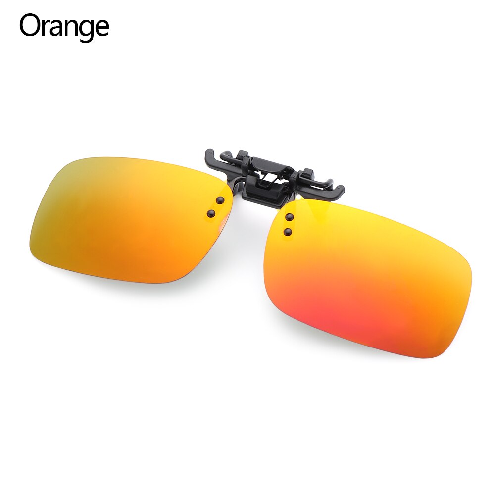 1Pc Clip-On Zonnebril Outdoor Draagbare UV400 Bescherming Gepolariseerde Brillen Anti-Glare Rijden Bril Op Flip zonnebril: Orange