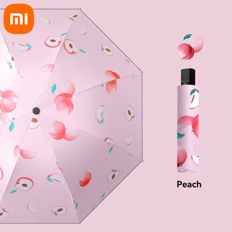 Xiaomi Full Automatic Umbrella Sun Protection Fruit Umbrella Avocado Ins Small Fresh Clear Umbrella Folding Portable: green