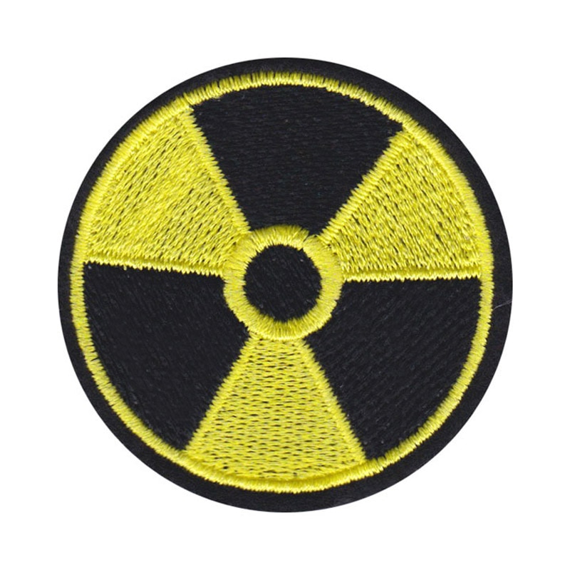 Yellow Nuclear Radiation Danger patch Iron On Embroidered Clothes Patches For Clothing DIY Badges Stickers Garment