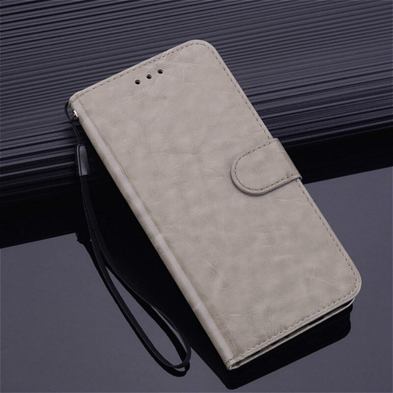 Pour Coque Samsung Galaxy J3 étui pare-chocs portefeuille étui à rabat pour Samsung Galaxy J3 6 étui en cuir pour Galaxy J3 couverture: Gray