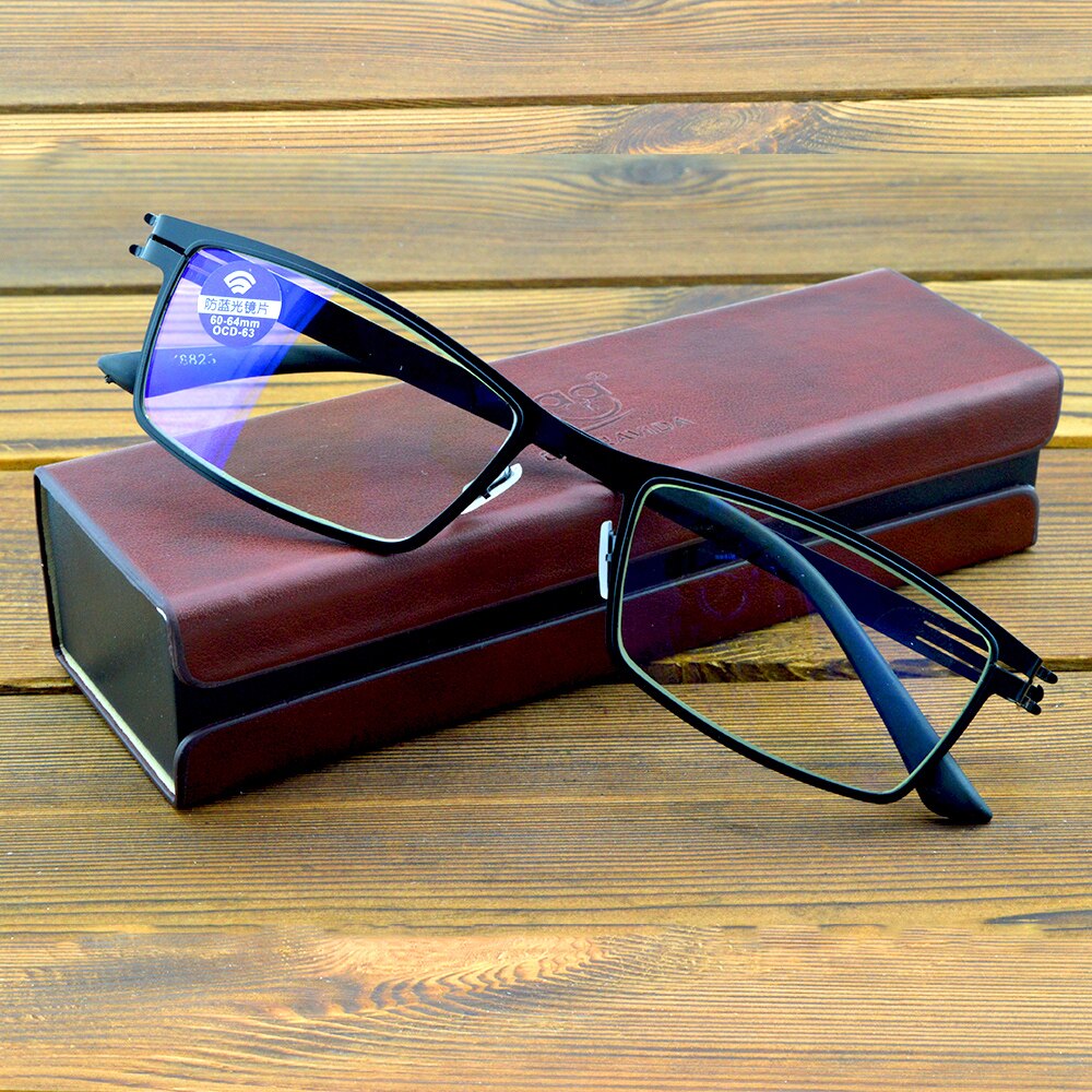 Aleación de titanio sin tornillos y juntas de soldadura, gafas de lectura de + 0,75 + 1 + 1,25 + 1,5 + 1,75 + 2 + 2,5 + 2,75 A + 4, Incluye funda de PU: + 175