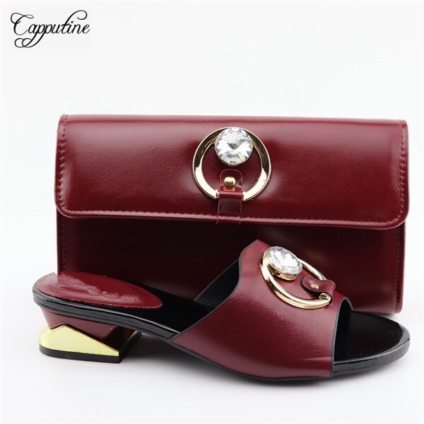 Koningsblauwe pumps met medium hak en handtasset met stenen voor dames  ya336-4,  hakhoogte 4 cm