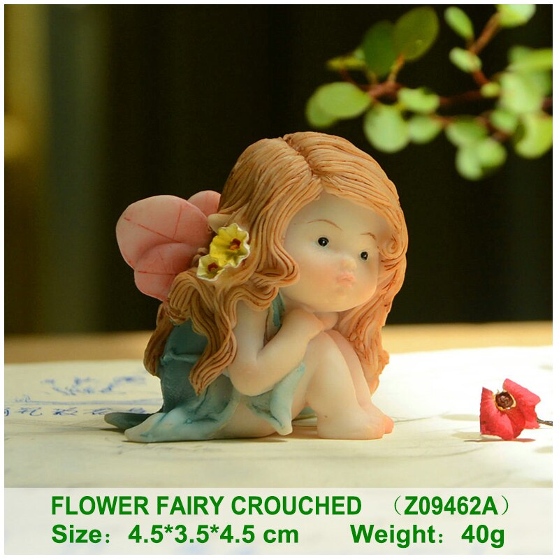 Hverdagssamling engel figur miniatyr fe hage ornament blad baby juletre dekorasjon for hjemme jul: Z09462a